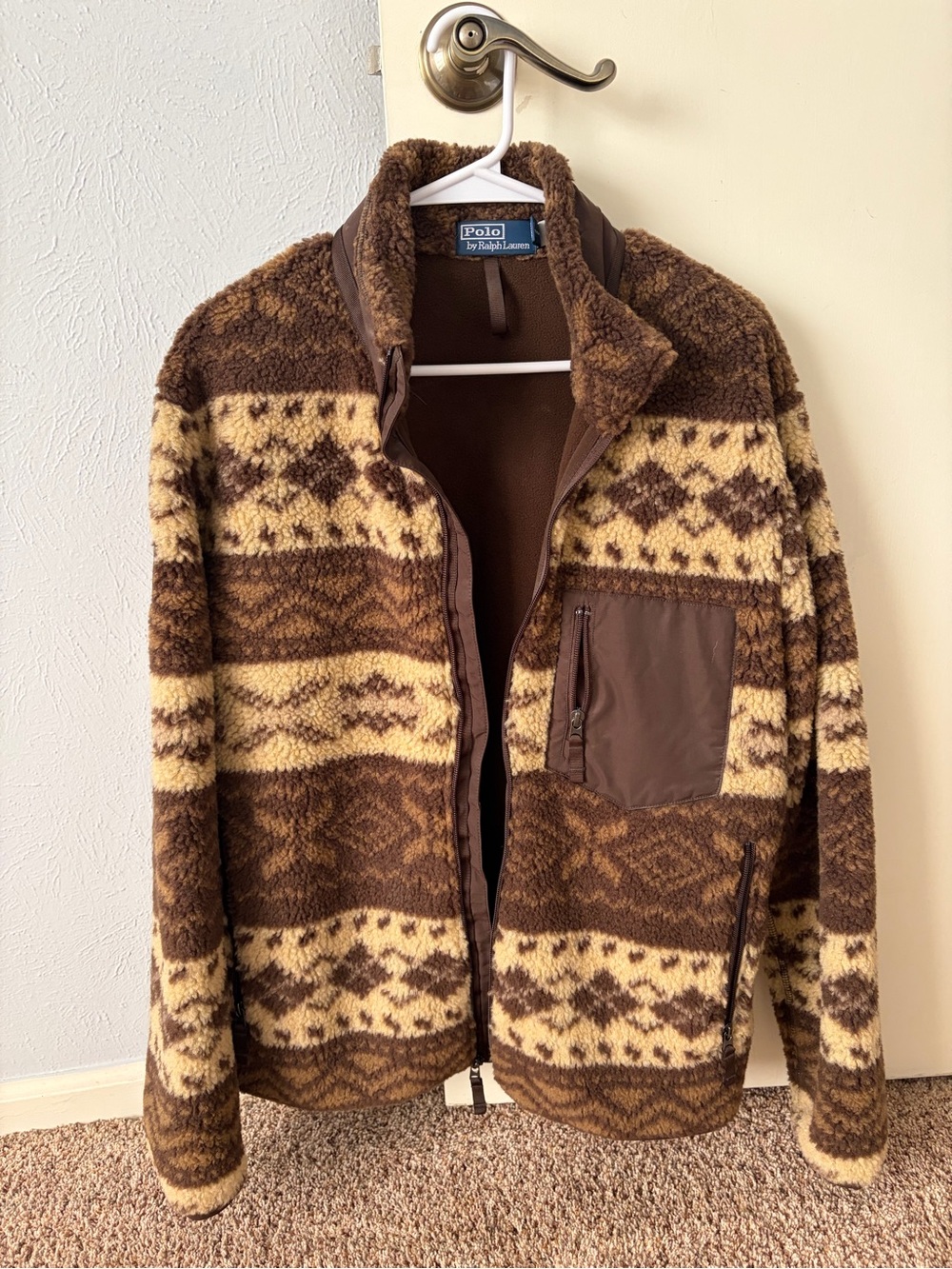 Polo Ralph Lauren Patterned Pile Fleece Hybrid Jacket